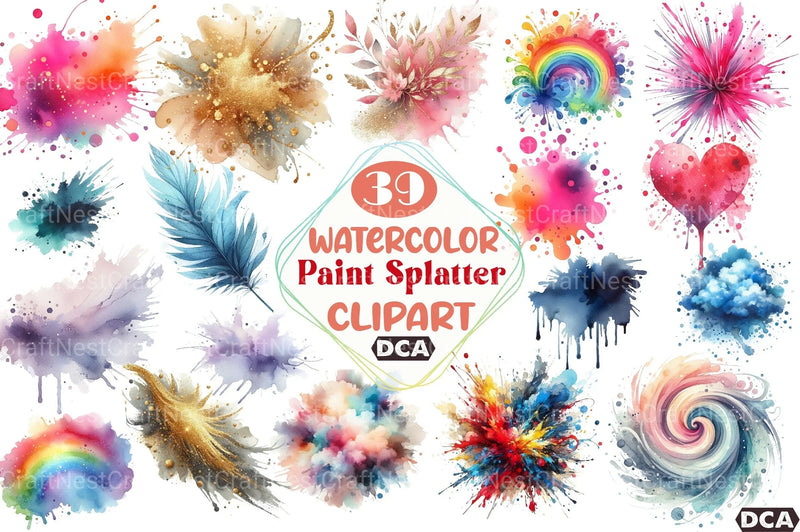Paint Splatter Clipart Bundle - CraftNest - Digital Crafting and Art