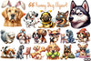 Cute & Funny Dog Breeds Clipart Bundle