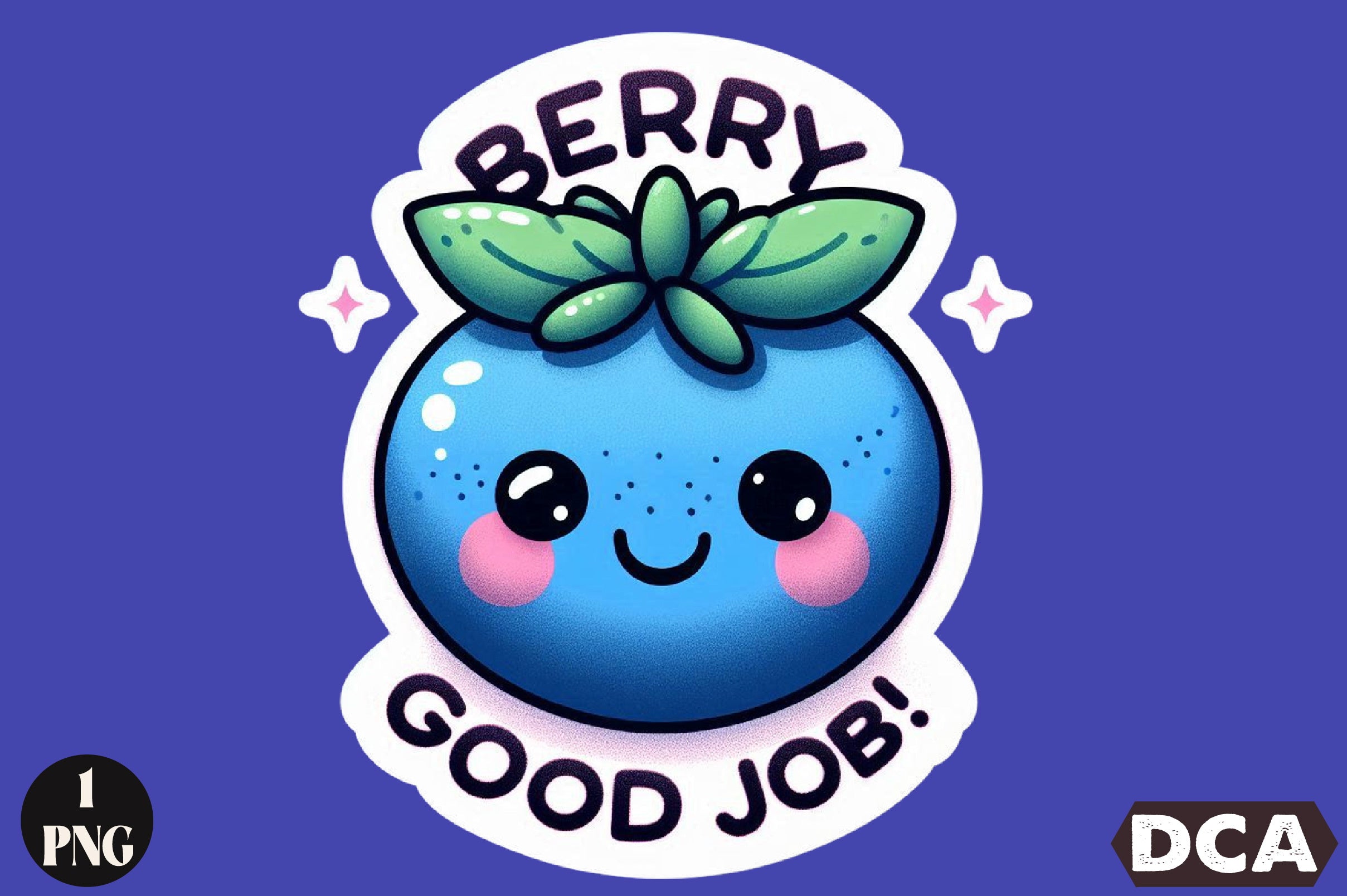 Funny Berry Good Job Sticker Clipart Bundle