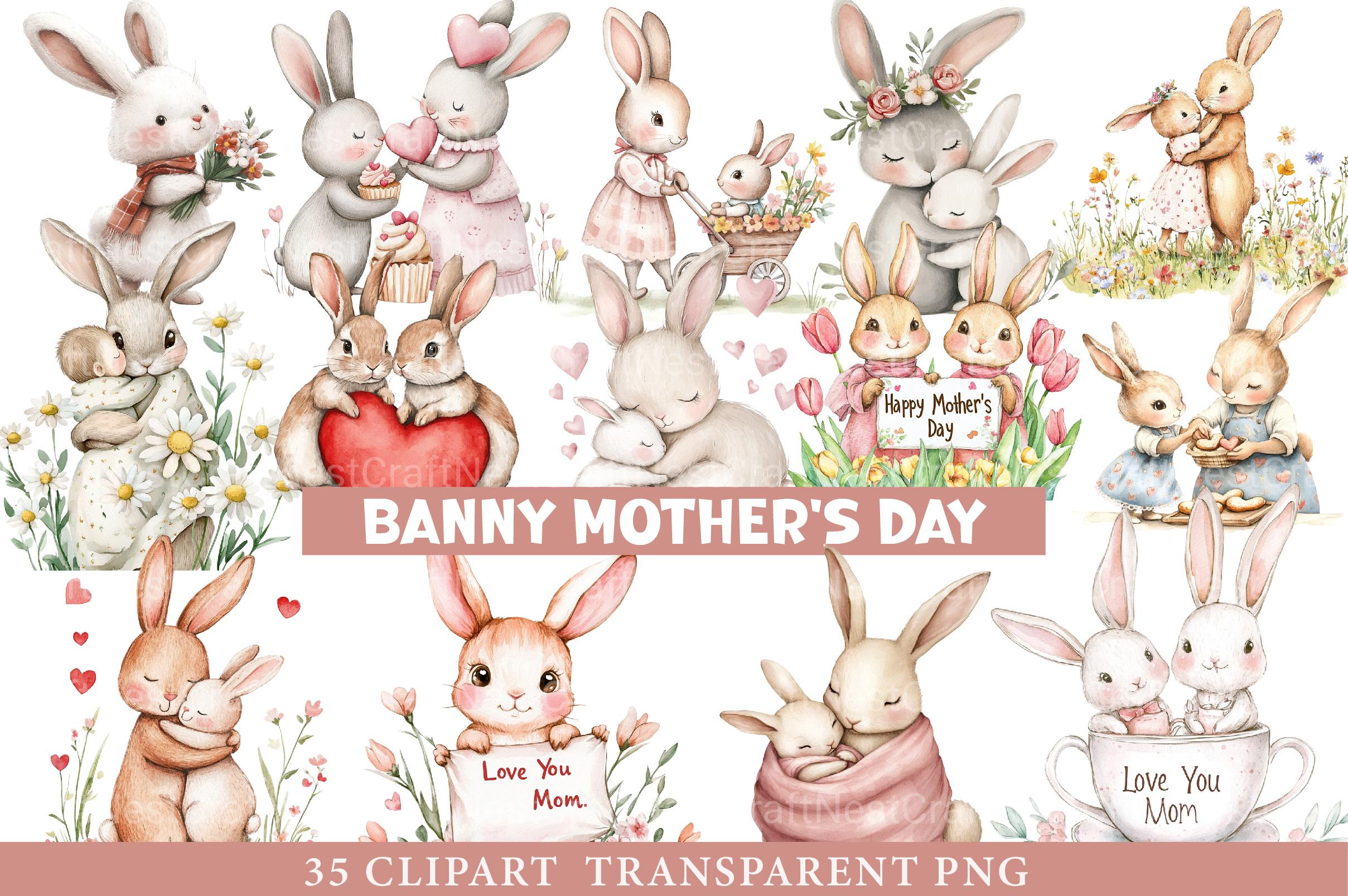 Banny Mothers Day Clipart - CraftNest - Digital Crafting and Art