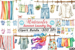 Summer Laundry Day Clipart Bundle - CraftNest - Digital Crafting and Art