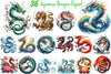 Japanese Dragon Clipart Bundle