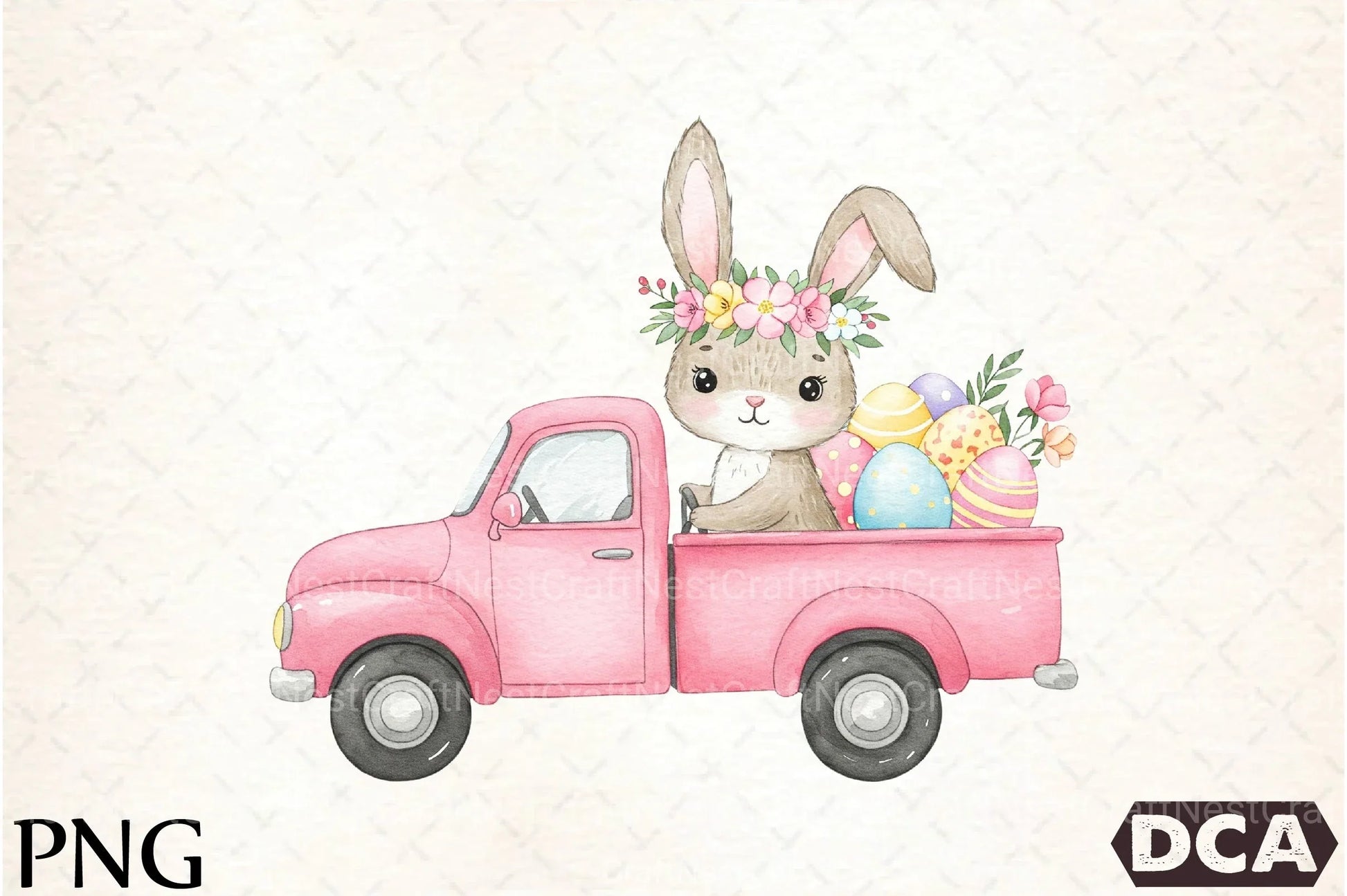 Cute Bunny Car Clipart Bundle 2 - CraftNest - Digital Crafting and Art
