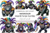 Mardi Gras Gorilla Clipart Bundle