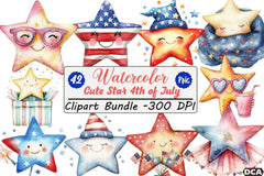 Cute Star 4th of July Clipart Bundle - CraftNest - Digital Crafting and Art