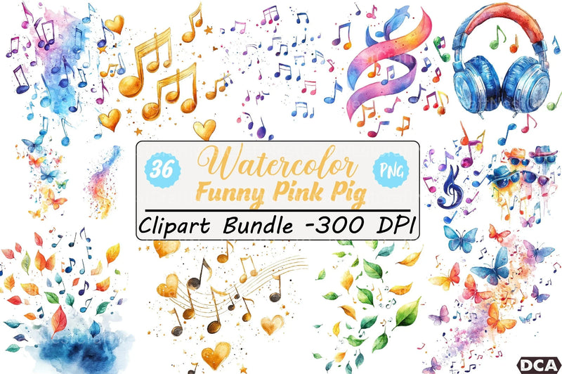 Musical Notes Clipart Bundle - CraftNest - Digital Crafting and Art