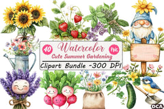 Cute Summer Gardening Clipart Bundle - CraftNest - Digital Crafting and Art