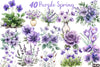 Purple Spring Clipart Bundle