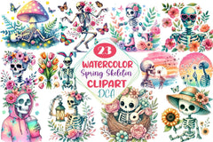 Spring Skeleton Clipart Bundle - CraftNest - Digital Crafting and Art