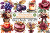Burgundy Autumn Clipart Bundle