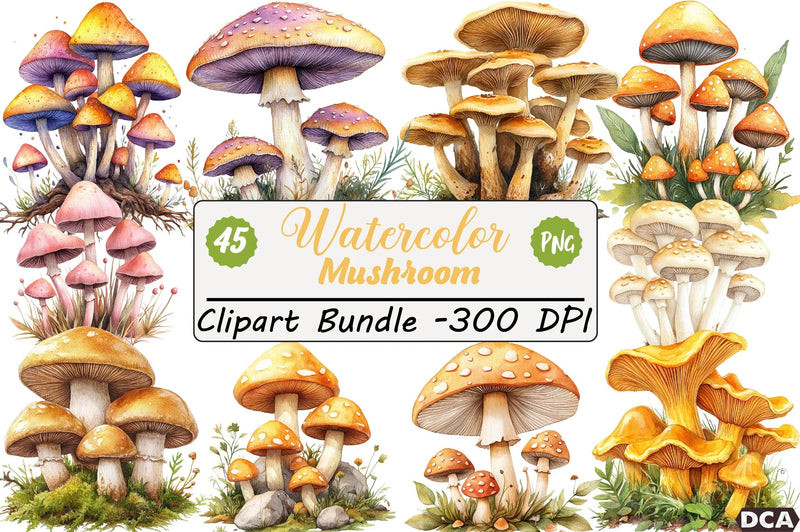 Mushroom Clipart Bundle - CraftNest - Digital Crafting and Art