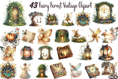Fairy Forest Vintage Clipart Bundle - CraftNest - Digital Crafting and Art