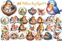 Robin Mother's Day Clipart Bundle - CraftNest - Digital Crafting and Art