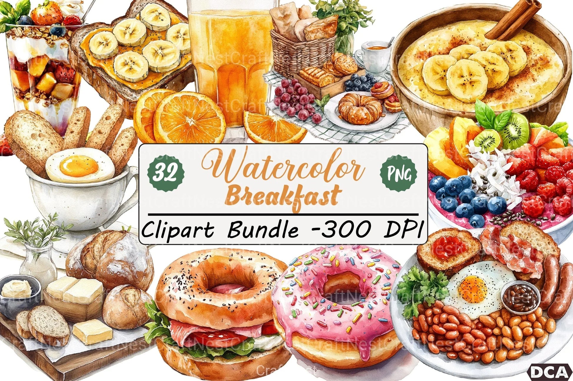 Breakfast Clipart Bundle - CraftNest - Digital Crafting and Art
