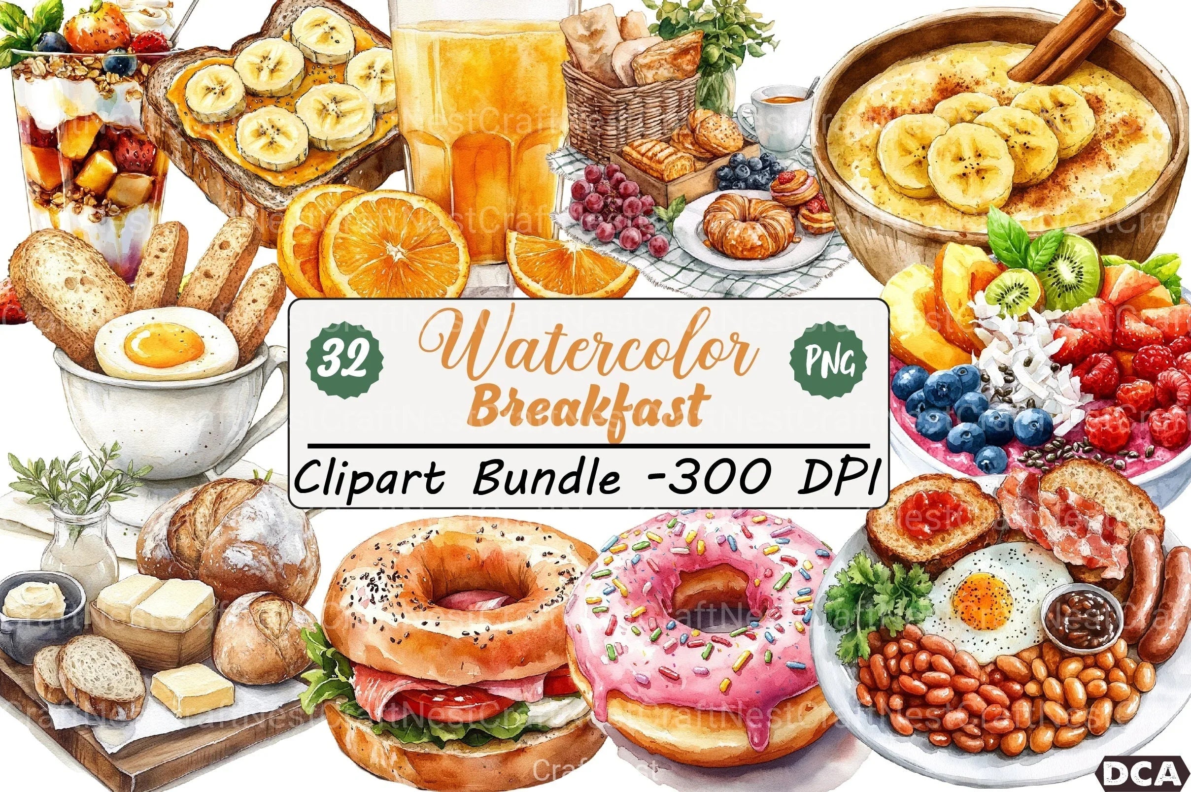 Breakfast Clipart Bundle - CraftNest - Digital Crafting and Art