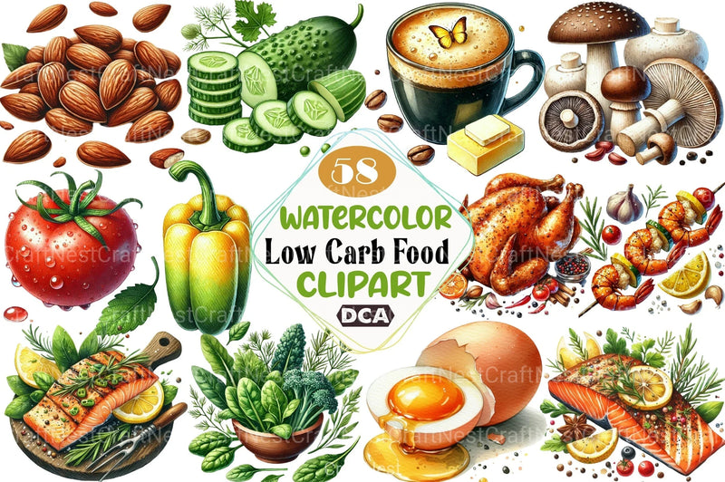 Low Carb Food Clipart Bundle 2 - CraftNest - Digital Crafting and Art