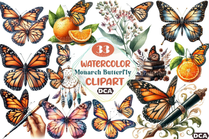 Monarch Butterfly Clipart Bundle 11 - CraftNest - Digital Crafting and Art