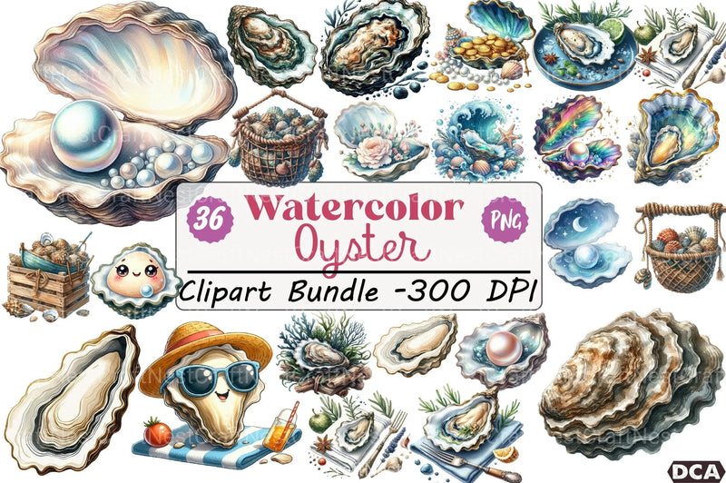 Oyster Clipart Bundle - CraftNest - Digital Crafting and Art