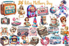 Retro Mother's Day Clipart Bundle