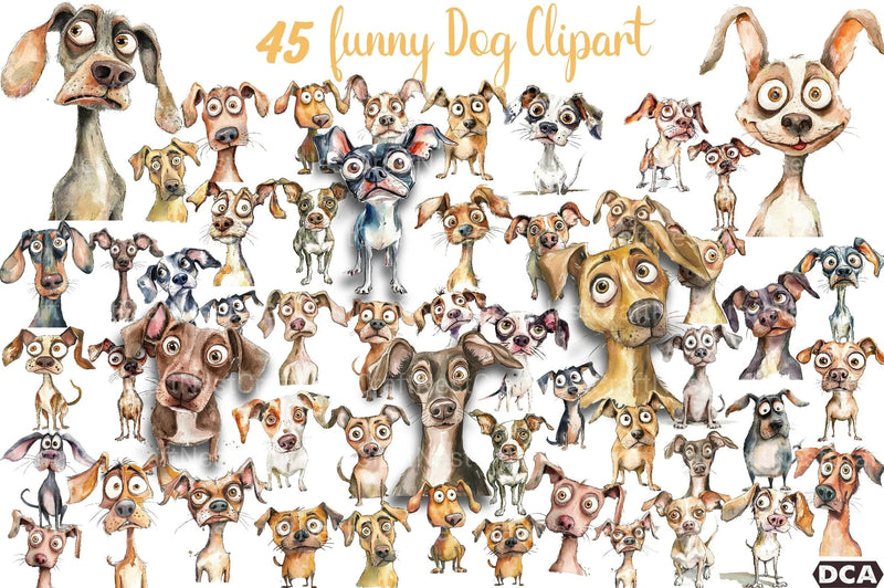 Funny Dog Clipart Bundle 55 - CraftNest - Digital Crafting and Art