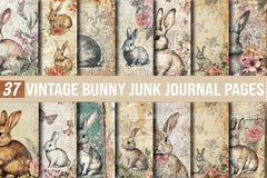 Vintage Bunny Clipart Bundle - CraftNest - Digital Crafting and Art