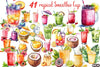 Summer Tropical Smoothie Cup Clipart Bundle