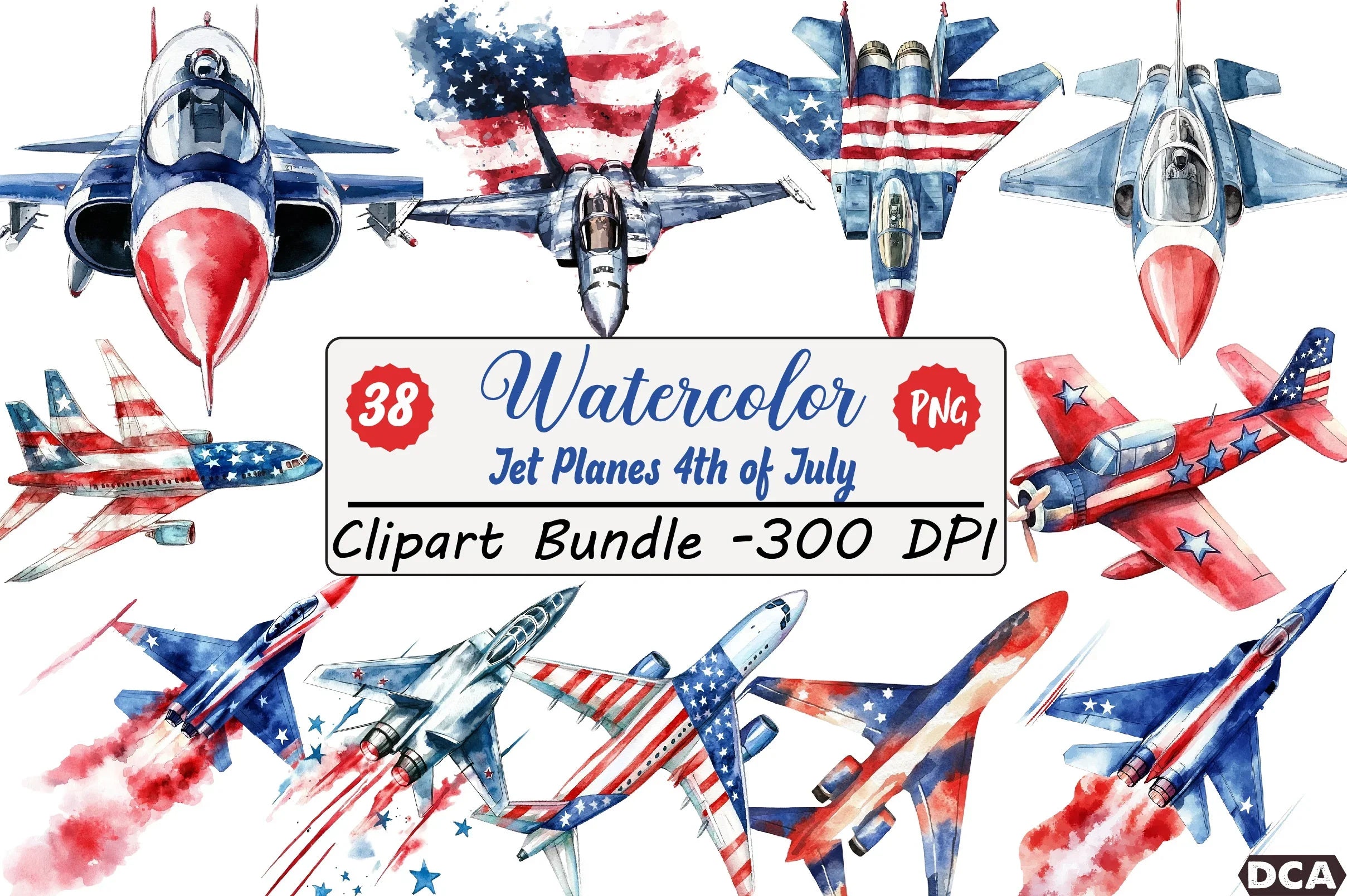 Jet Planes 4th of July Clipart Bundle - CraftNest - Digital Crafting and Art