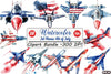 Jet Planes 4th of July Clipart Bundle