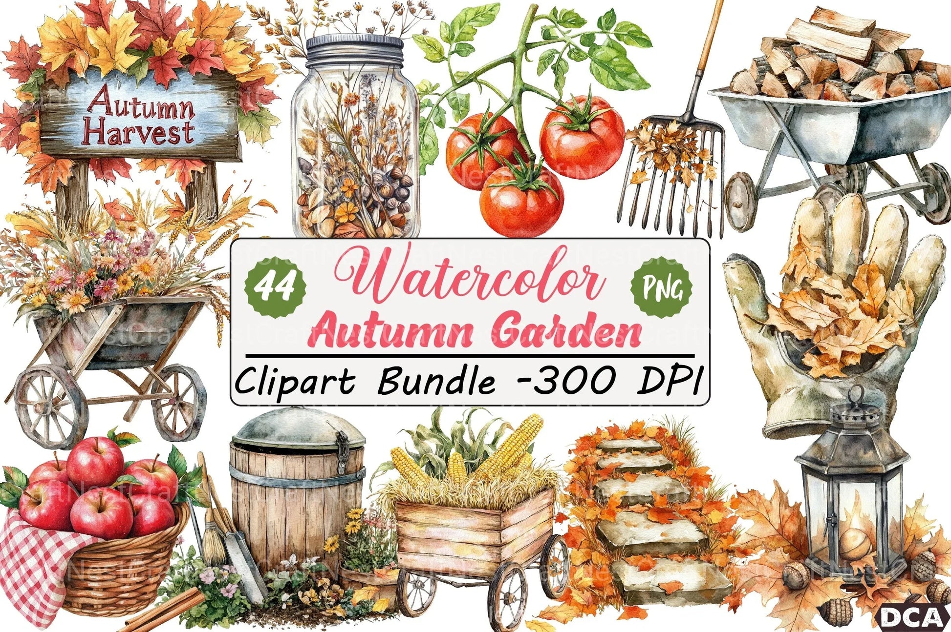 Autumn Garden Clipart Bundle - CraftNest - Digital Crafting and Art