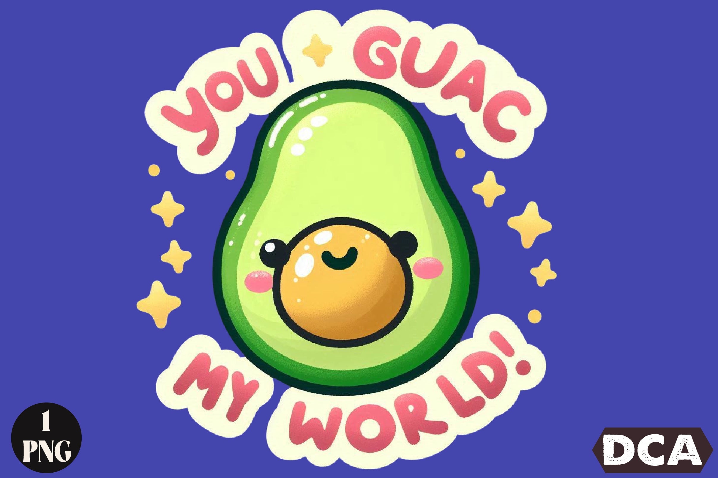 Funny Guac My World Sticker Clipart Bundle