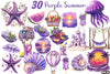 Purple Summer Clipart Bundle