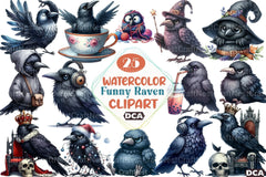 Funny Raven Clipart Bundle - CraftNest - Digital Crafting and Art