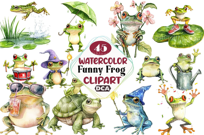 Quirky Funny Frog Clipart Bundle 99 - CraftNest - Digital Crafting and Art
