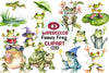 Quirky Funny Frog Clipart Bundle