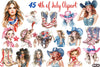 Coquette Cowgirl 4th of July Clipart Bundle