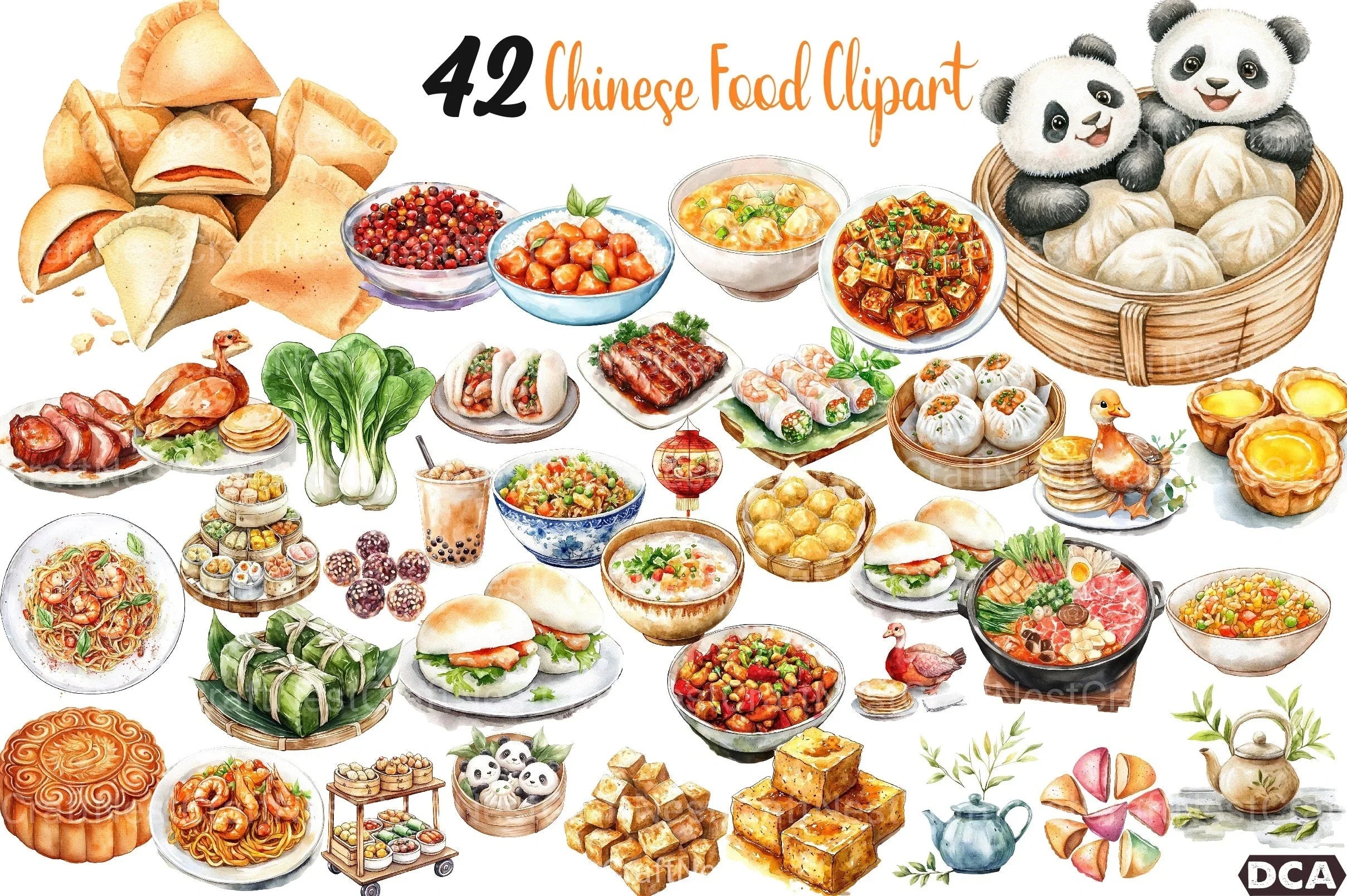 Chinese Food Clipart Bundle 99 - CraftNest - Digital Crafting and Art