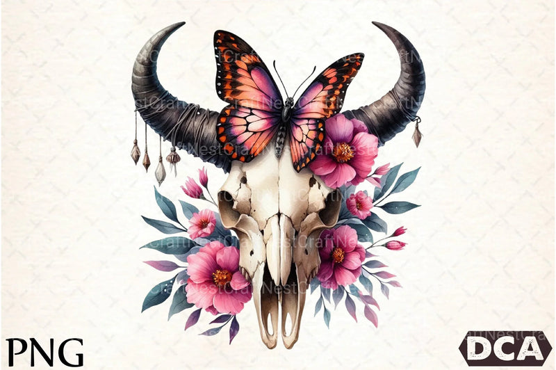 Bull Skull with Horns Clipart Bundle - CraftNest - Digital Crafting and Art