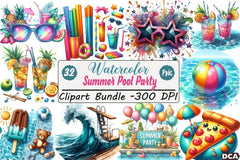 Summer Pool Party Clipart Bundle - CraftNest - Digital Crafting and Art