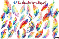 Rainbow Feathers Clipart Bundle 88 - CraftNest - Digital Crafting and Art