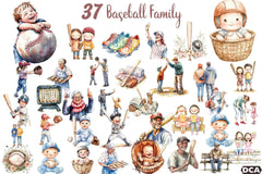 Baseball Family Clipart Bundle - CraftNest - Digital Crafting and Art