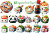 Cute Sushi Japanese Food Clipart Bundle