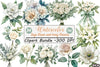 Sage Green and Ivory Floral Clipart Bundle