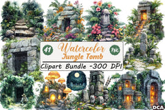 Jungle Tomb Clipart Bundle - CraftNest - Digital Crafting and Art