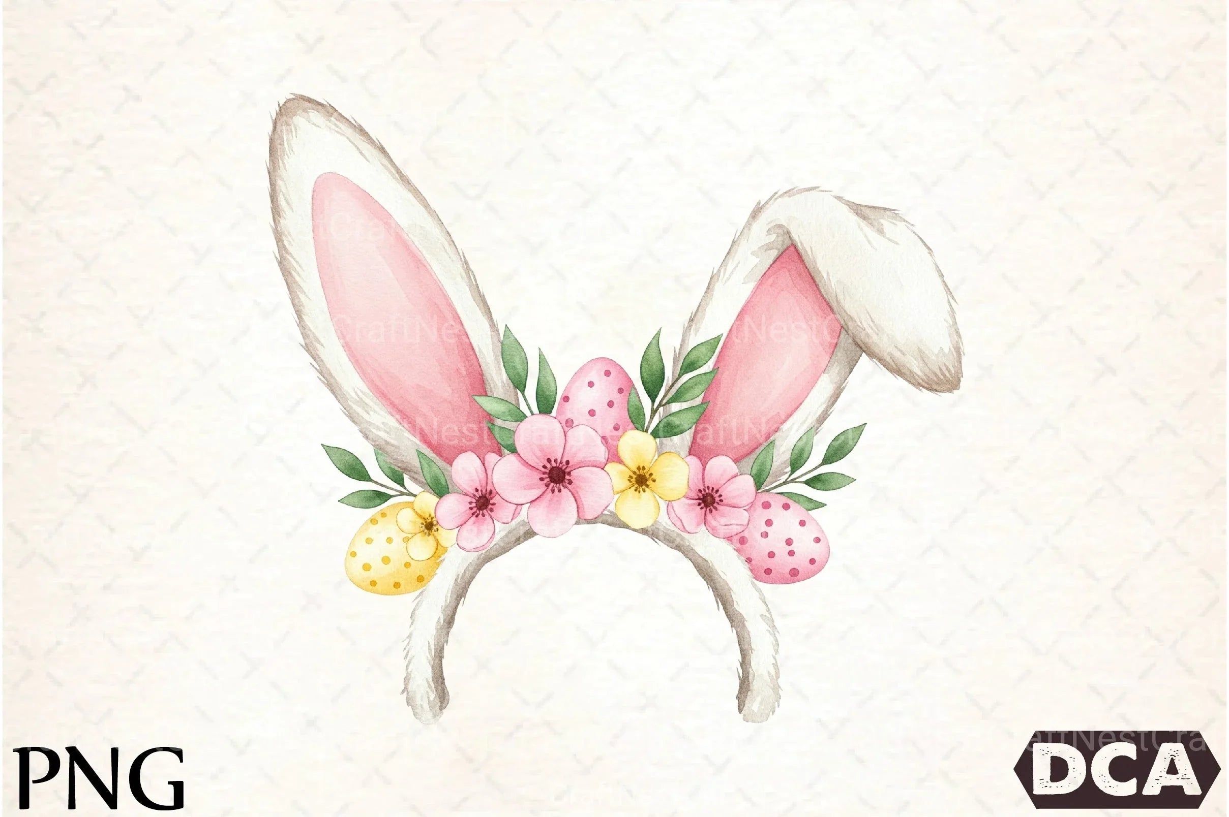 Bunny Ears with Flowers Clipart Bundle - CraftNest - Digital Crafting and Art
