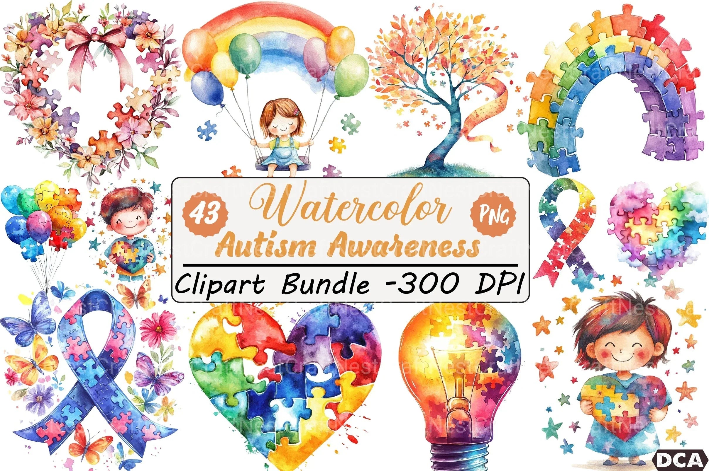 Autism Awareness Clipart Bundle 2 - CraftNest - Digital Crafting and Art