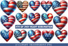 4th of July Heart Sublimation Clipart