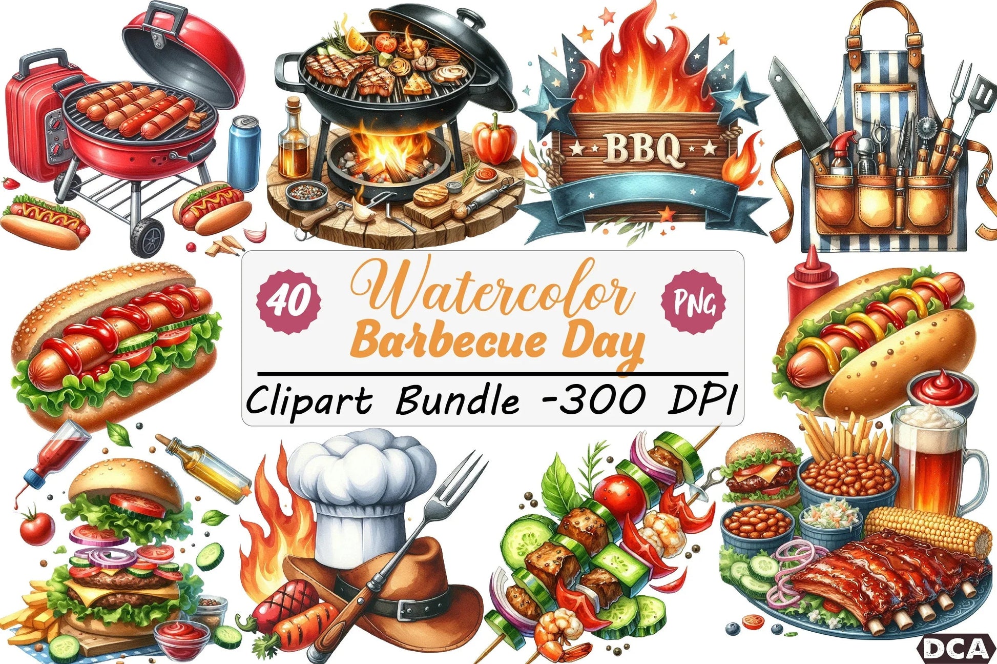 Summer Barbecue Day Clipart Bundle - CraftNest - Digital Crafting and Art