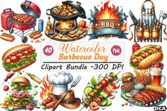 Summer Barbecue Day Clipart Bundle - CraftNest - Digital Crafting and Art