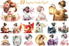 Japanese Geisha Asian Beauty Clipart Bundle