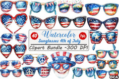 Patriotic 4th of July Sunglasses Clipart Bundle - CraftNest - Digital Crafting and Art